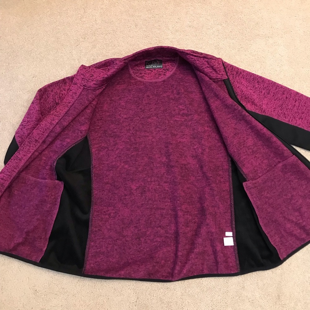 Marc New York Fleece Zip Up Jacket Womens Plus XXL 2XL Purple Black Zip Pockets - Picture 5 of 11